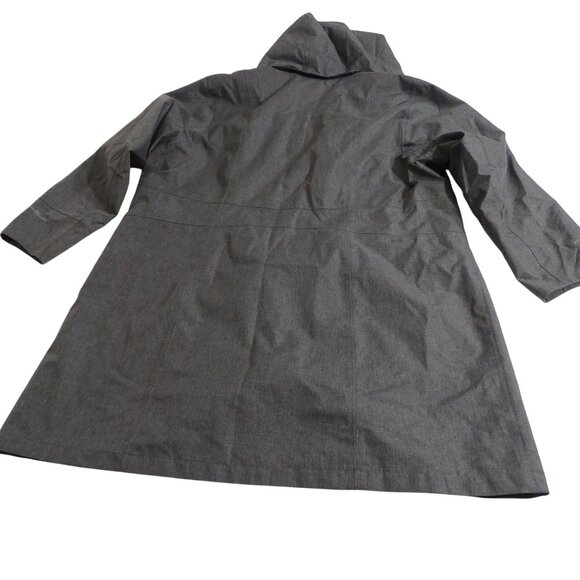 Eddie Bauer Womens Weatheredge Hooded Parka Trench Coat Size 3X Gray Long Sleeve - Picture 6 of 14
